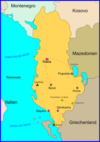 Karte: Albanien